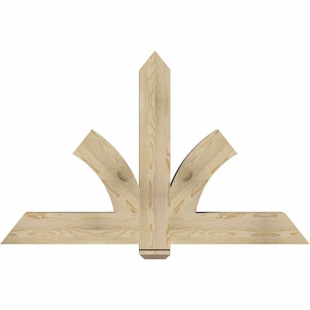 Ekena Millwork Redmond Rough Sawn Timber Gable Bracket, Douglas Fir, 60"W x 38"H x 6"D x 6"F, 15/12 Pitch GBW060X38X0606RED00RDF